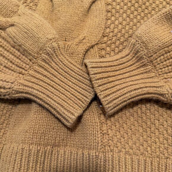 Women J.Crew Cable Knit Balloon Sleeve Sweater in Camel Size Small - Picture 6 of 7